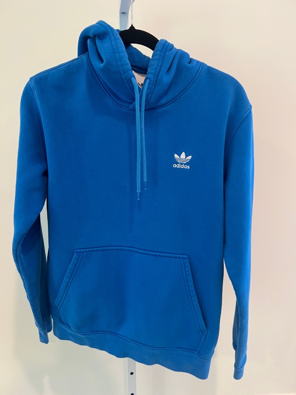 Adidas Essentials Blue Trefoil Hoodie Sweatshirt Mens Sz Small